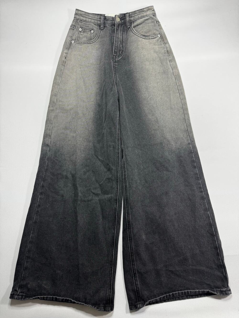 Tina Mini Women's High Rise Wide Leg Baggy Gray  Jeans - Size S (23x28)*